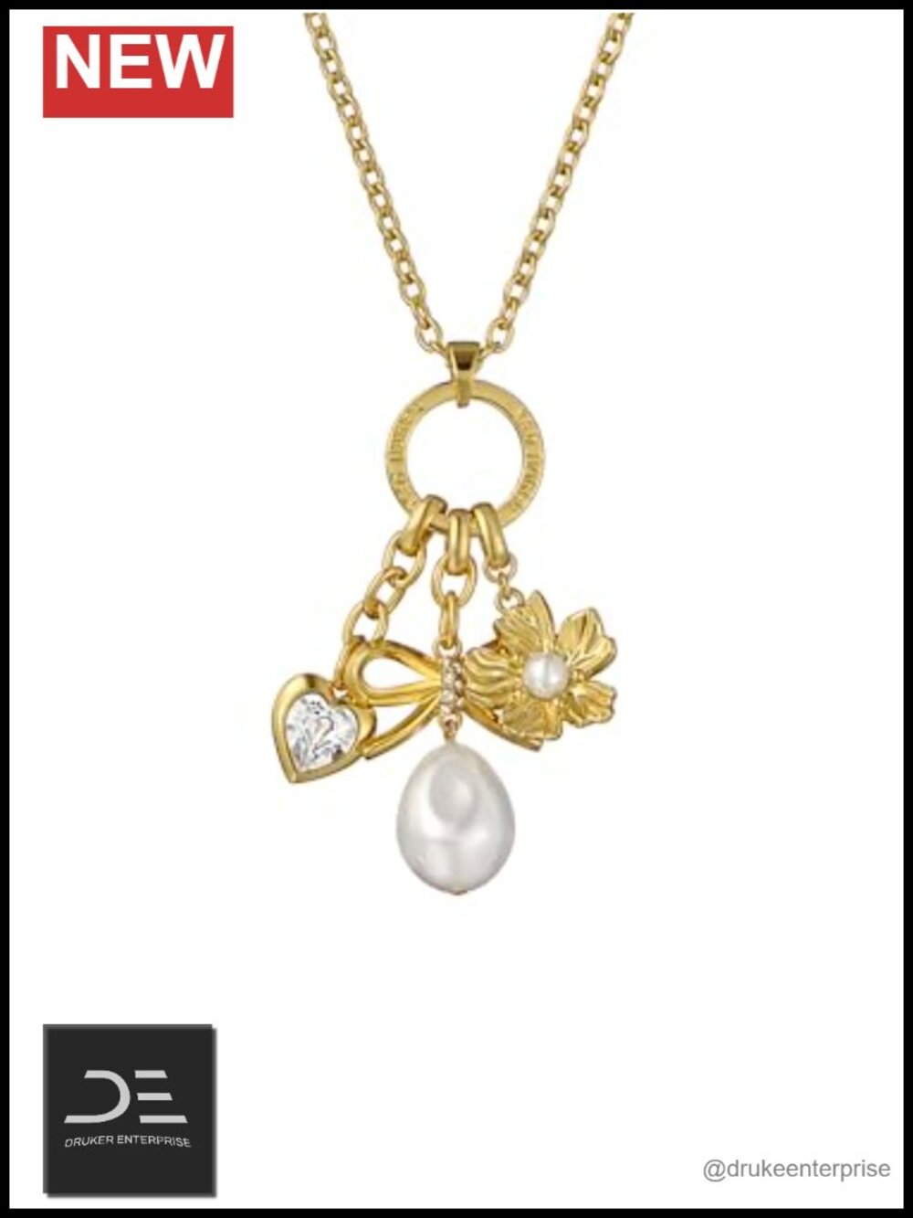 Ted Baker London Isadora Icon Charm Multi Pendant Necklace Gold Plated Brass